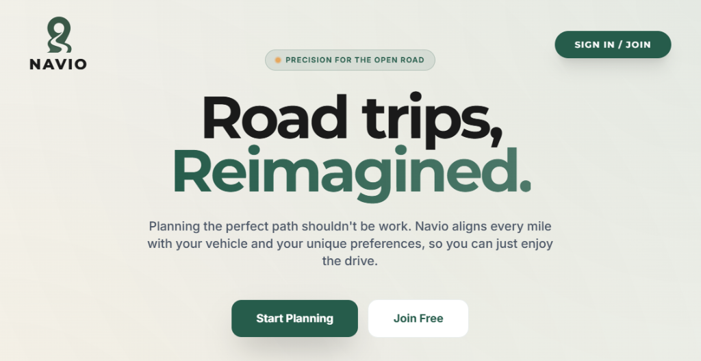 Navio — Vibe-aware road trip routing